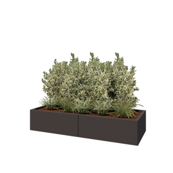 Stalen plantenbak XXL - Rechthoek - 160 x 60 x 30 cm - RAL7016 mat (antraciet grijs) - Zonder bodemplaat