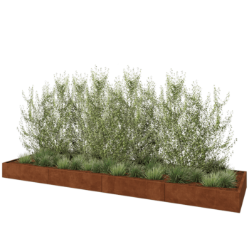 Cortenstaal plantenbak XXL - Rechthoek - 480 x 120 x 30 cm - Zonder bodemplaat