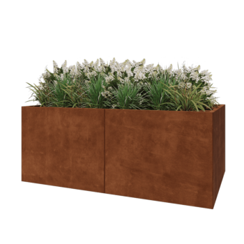 Cortenstaal plantenbak XXL - Rechthoek - 200 x 80 x 80 cm - Met bodemplaat