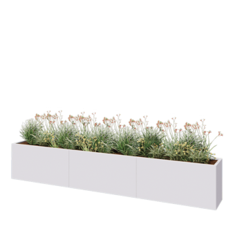 Stalen plantenbak XXL - Rechthoek - 360 x 40 x 60 cm - RAL9010 mat (wit) - Zonder bodemplaat