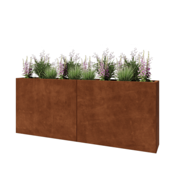 Cortenstaal plantenbak XXL - Rechthoek - 200 x 30 x 80 cm - Zonder bodemplaat