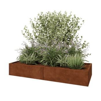 Cortenstaal plantenbak XXL - Rechthoek - 200 x 80 x 30 cm - Zonder bodemplaat