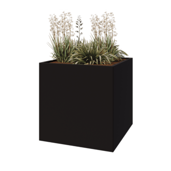 Stalen plantenbak - Vierkant - 100 x 100 x 100 cm - RAL9005 mat (zwart) - Zonder bodemplaat