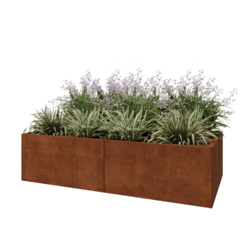Cortenstaal plantenbak XXL - Rechthoek - 200 x 100 x 50 cm - Zonder bodemplaat