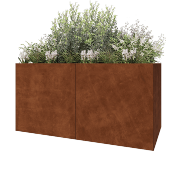 Cortenstaal plantenbak XXL - Rechthoek - 200 x 100 x 100 cm - Met bodemplaat