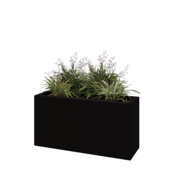 Polyester plantenbak - Rechthoek - 100 x 30 x 50 cm - RAL9005 mat (zwart) - Met bodem