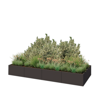 Stalen plantenbak XXL - Rechthoek - 320 x 120 x 40 cm - RAL7016 mat (antraciet grijs) - Met bodemplaat