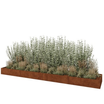 Cortenstaal plantenbak XXL - Rechthoek - 480 x 80 x 30 cm - Zonder bodemplaat