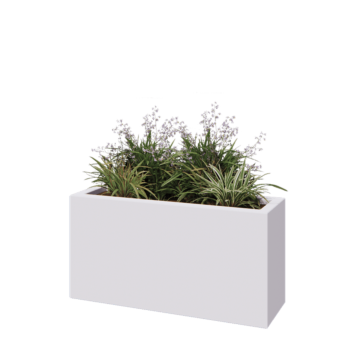 Polyester plantenbak - Rechthoek - 100 x 30 x 50 cm - RAL9010 mat (wit) - Met bodem