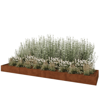 Cortenstaal plantenbak XXL - Rechthoek - 480 x 100 x 30 cm - Zonder bodemplaat