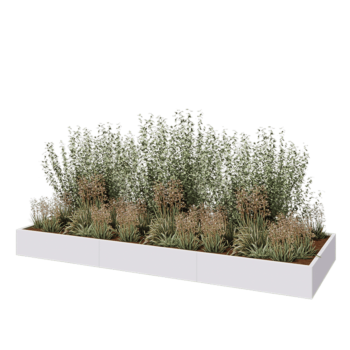 Stalen plantenbak XXL - Rechthoek - 360 x 120 x 30 cm - RAL9010 mat (wit) - Met bodemplaat