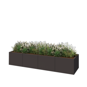 Stalen plantenbak XXL - Rechthoek - 320 x 80 x 60 cm - RAL7016 mat (antraciet grijs) - Met bodemplaat