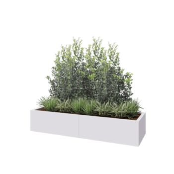 Stalen plantenbak XXL - Rechthoek - 160 x 50 x 30 cm - RAL9010 mat (wit) - Zonder bodemplaat