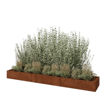 Cortenstaal plantenbak XXL - Rechthoek - 360 x 60 x 30 cm - Zonder bodemplaat