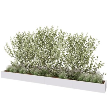 Stalen plantenbak XXL - Rechthoek - 480 x 50 x 30 cm - RAL9010 mat (wit) - Zonder bodemplaat