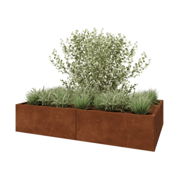 Cortenstaal plantenbak XXL - Rechthoek - 200 x 120 x 40 cm - Zonder bodemplaat