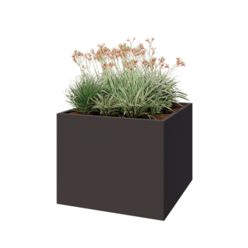 Stalen plantenbak - Vierkant - 100 x 100 x 80 cm - RAL7016 mat (antraciet grijs) - Zonder bodemplaat