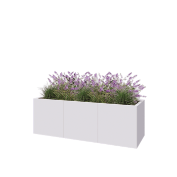 Stalen plantenbak XXL - Rechthoek - 150 x 50 x 50 cm - RAL9010 mat (wit) - Zonder bodemplaat