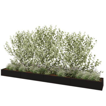 Stalen plantenbak XXL - Rechthoek - 480 x 50 x 30 cm - RAL9005 mat (zwart) - Zonder bodemplaat