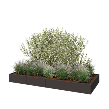 Stalen plantenbak XXL - Rechthoek - 320 x 120 x 30 cm - RAL7016 mat (antraciet grijs) - Zonder bodemplaat