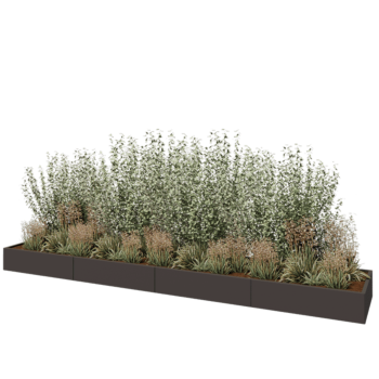 Stalen plantenbak XXL - Rechthoek - 480 x 80 x 30 cm - RAL7016 mat (antraciet grijs) - Zonder bodemplaat