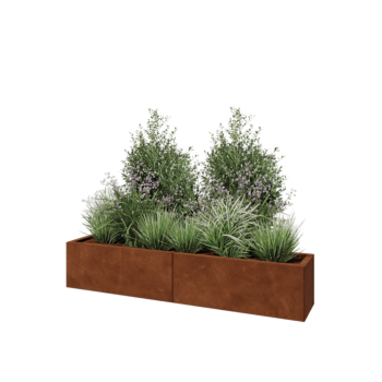 Cortenstaal plantenbak XXL - Rechthoek - 160 x 30 x 30 cm - Zonder bodemplaat