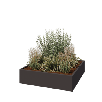 Stalen plantenbak - Vierkant - 120 x 120 x 30 cm - Andere RAL kleur - Zonder bodemplaat