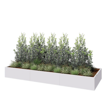 Stalen plantenbak XXL - Rechthoek - 360 x 120 x 40 cm - RAL9010 mat (wit) - Zonder bodemplaat