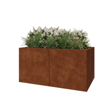 Cortenstaal plantenbak XXL - Rechthoek - 160 x 100 x 80 cm - Met bodemplaat
