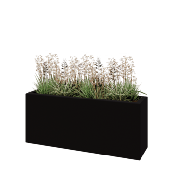 Polyester plantenbak - Rechthoek - 120 x 30 x 50 cm - RAL9005 mat (zwart) - Met bodem