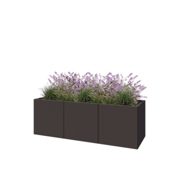 Stalen plantenbak XXL - Rechthoek - 150 x 50 x 50 cm - RAL7016 mat (antraciet grijs) - Zonder bodemplaat