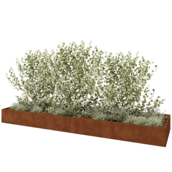 Cortenstaal plantenbak XXL - Rechthoek - 480 x 120 x 40 cm - Zonder bodemplaat