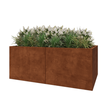 Cortenstaal plantenbak XXL - Rechthoek - 200 x 120 x 80 cm - Zonder bodemplaat
