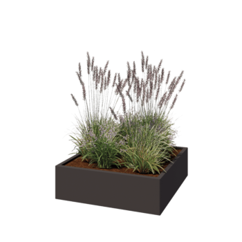 Stalen plantenbak - Vierkant - 100 x 100 x 30 cm - Andere RAL kleur - Zonder bodemplaat