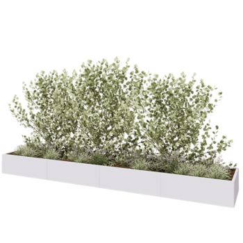 Stalen plantenbak XXL - Rechthoek - 480 x 80 x 40 cm - RAL9010 mat (wit) - Zonder bodemplaat