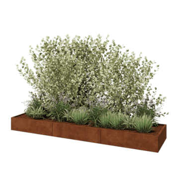 Cortenstaal plantenbak XXL - Rechthoek - 360 x 80 x 30 cm - Zonder bodemplaat