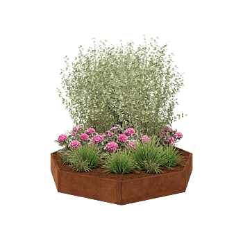 Cortenstaal plantenbak - Achthoek - 241,4 x 241,4 x 30 cm - Zonder bodemplaat