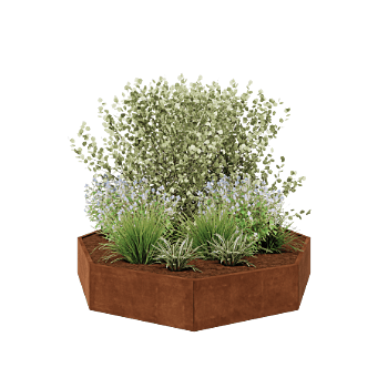 Cortenstaal plantenbak - Achthoek - 241,4 x 241,4 x 40 cm - Zonder bodemplaat