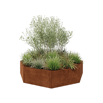 Cortenstaal plantenbak - Achthoek - 241,4 x 241,4 x 50 cm - Zonder bodemplaat