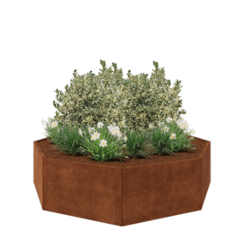 Cortenstaal plantenbak - Achthoek - 241,4 x 241,4 x 60 cm - Zonder bodemplaat