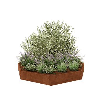 Cortenstaal plantenbak - Achthoek - 289,7 x 289,7 x 30 cm - Zonder bodemplaat