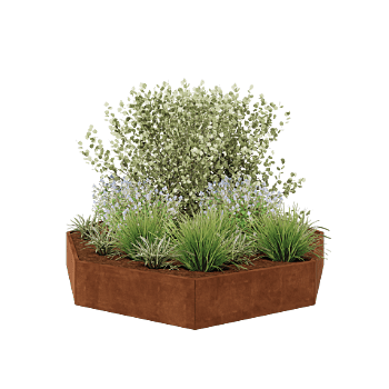 Cortenstaal plantenbak - Achthoek - 289,7 x 289,7 x 40 cm - Zonder bodemplaat