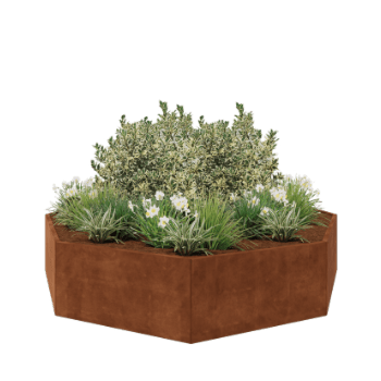 Cortenstaal plantenbak - Achthoek - 289,7 x 289,7 x 60 cm - Zonder bodemplaat