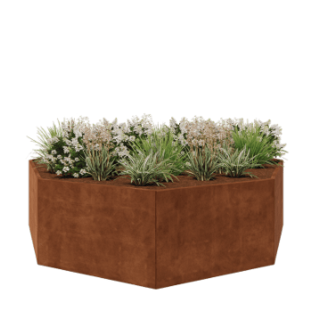 Cortenstaal plantenbak - Achthoek - 289,7 x 289,7 x 80 cm - Zonder bodemplaat