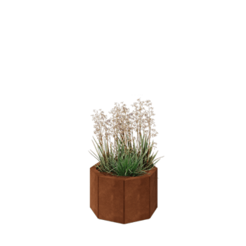 Cortenstaal plantenbak - Achthoek - 48,3 x 48,3 x 30 cm - Met bodemplaat
