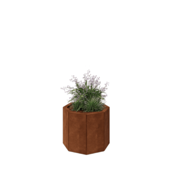 Cortenstaal plantenbak - Achthoek - 48,3 x 48,3 x 40 cm - Met bodemplaat