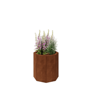 Cortenstaal plantenbak - Achthoek - 48,3 x 48,3 x 50 cm - Met bodemplaat