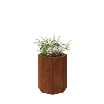 Cortenstaal plantenbak - Achthoek - 48,3 x 48,3 x 60 cm - Met bodemplaat