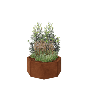 Cortenstaal plantenbak - Achthoek - 72,4 x 72,4 x 30 cm - Met bodemplaat