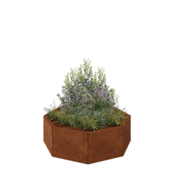 Cortenstaal plantenbak - Achthoek - 96,6 x 96,6 x 30 cm - Zonder bodemplaat